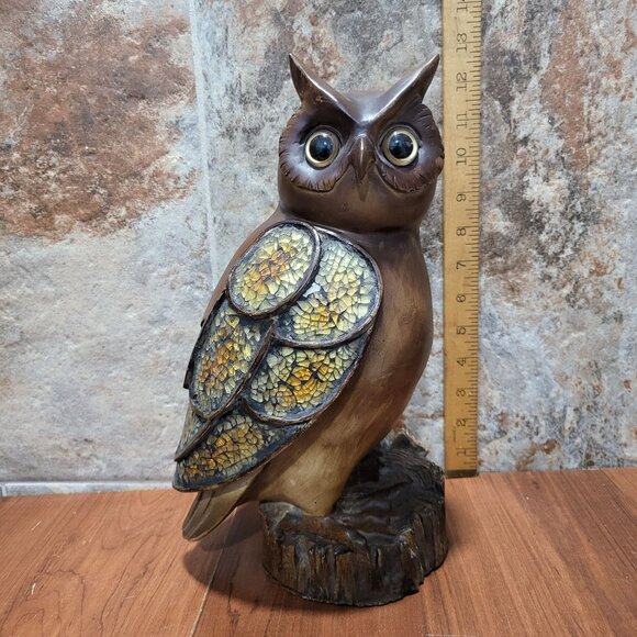 Large Ceramic Owl Figurine Home Decor 12 Inches - Picture 8 of 13